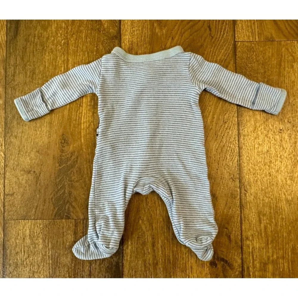 Carters Preemie Baby Boy Sleeper‎ Outfit Romper Blue Dump Truck Reborn Doll